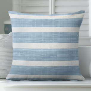 Coussin rayé bleu clair