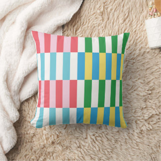 Coussin rayé multicolore