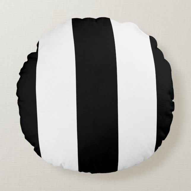 Coussin rayé noir et blanc moderne (Devant)