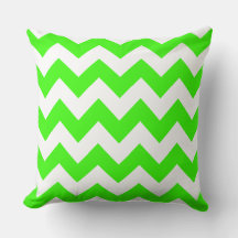 Coussin rayé vert clair Zig Zag
