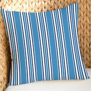 Coussin Rayé vertical bleu marine patriotique