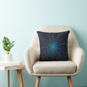 Coussin Rayon cosmique Bleu Starburst
