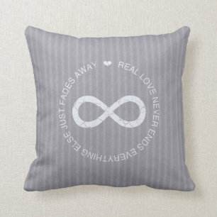 Coussin Rayure de gris d'infini d'amour