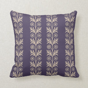 Coussin Rayure florale pourpre d'arts et de métiers de
