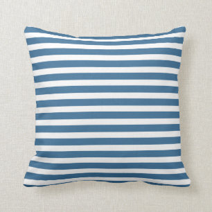 Coussin Rayure nautique bleue et blanche
