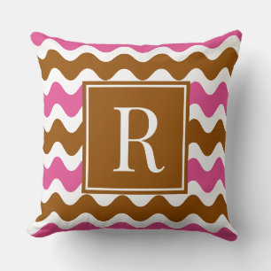 Coussin Rayure ondulée Groovy Ric Rac horizontale marron e