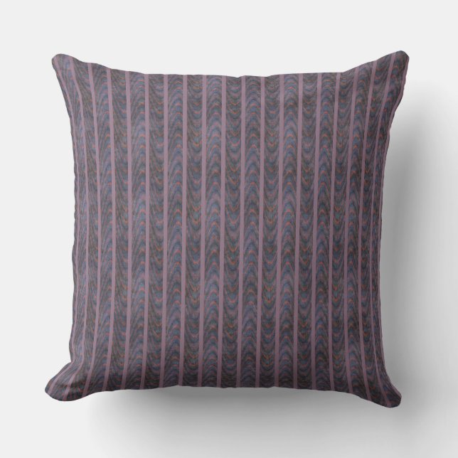 Coussin Rayure orange bleue pourpre de lavande (Recto)