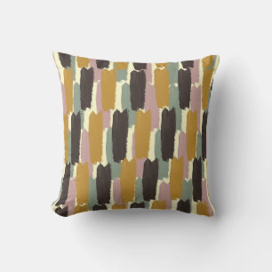 Coussin Rayure peinte abstraite moderne rétro botanique