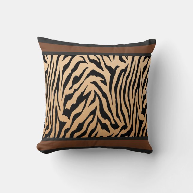 Coussin Rayure travaillée de tigre (Recto)