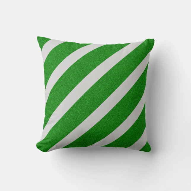 Coussin Rayure Verte Pailletée (Recto)
