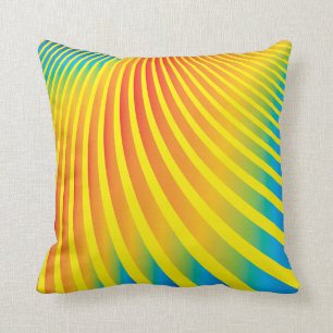 Coussin Rayures abstraites colorées lumineuses