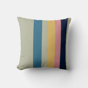 Coussin Rayures arc-en-ciel pastel vintage