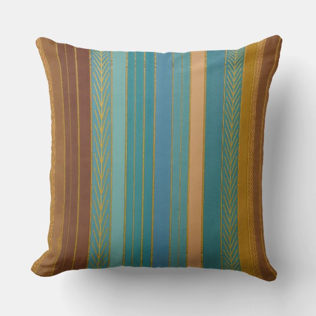 Coussin Rayures atomiques Futuristes du milieu du siècle I (Recto)