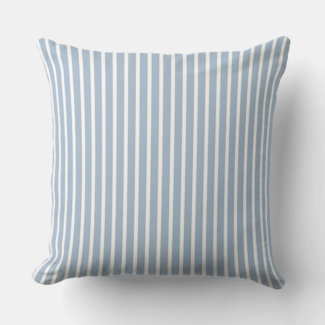 Coussin Rayures blanc bleu pâle   (Recto)