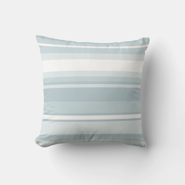 Coussin Rayures bleu glace (Recto)