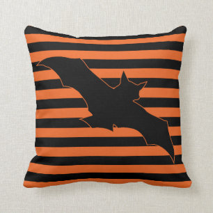 Coussin Rayures classiques de batte de Halloween