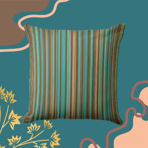 Coussin Rayures classiques Nuances d'argile Turquoise Brow