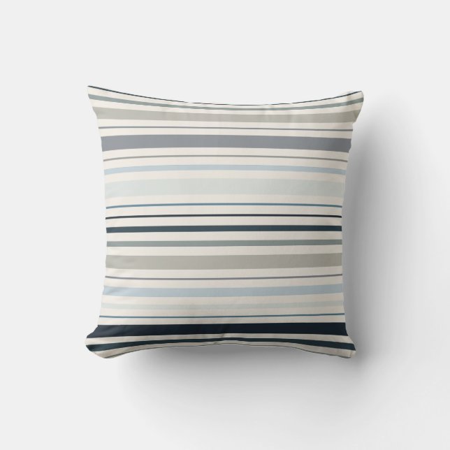 Coussin Rayures côtières bleues (Recto)