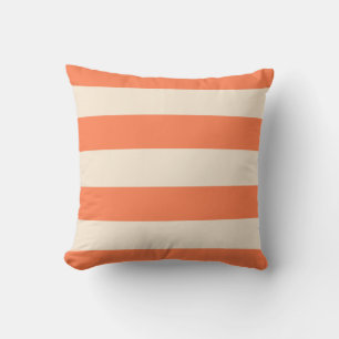 Coussin Rayures de corail et de blanc antique