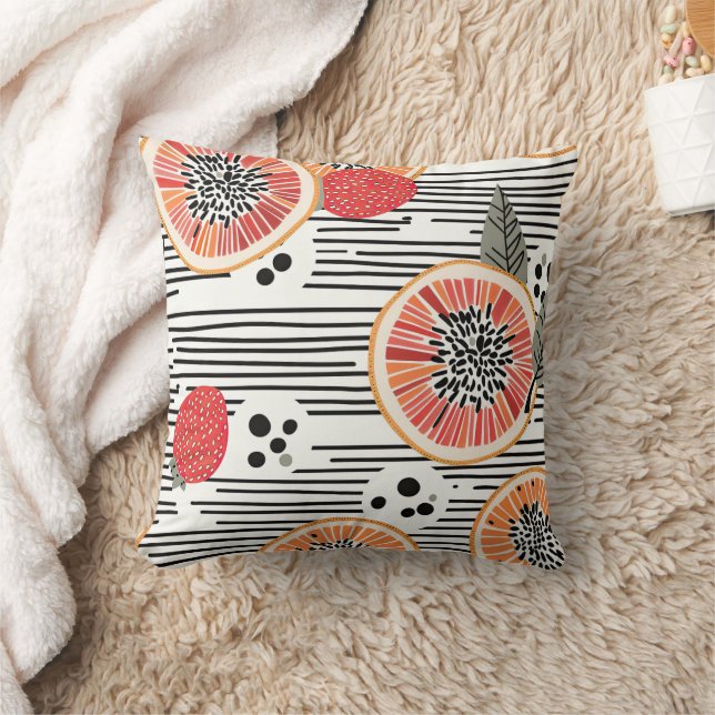 Coussin Rayures de tranche de citron bold (3) (Couverture)