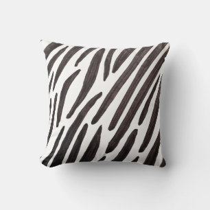 Coussin Rayures de zèbre noir et blanc