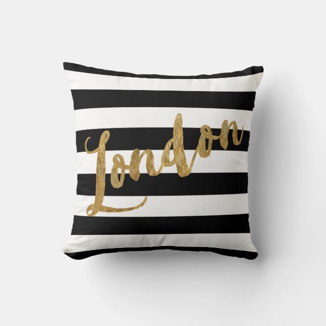 Coussin Rayures d'or de Londres (Recto)