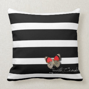 Coussin Rayures et papillons