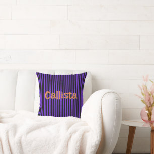 Coussin Rayures gothiques violettes et noires
