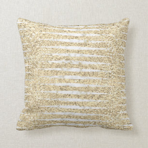 Coussin Rayures grises blanches de marbre de parties