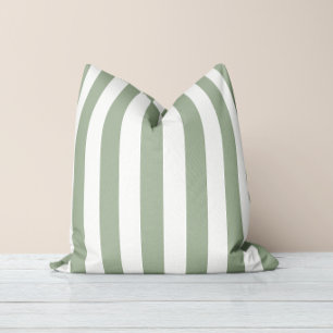 Coussin Rayures Intemporelles Vert Sauge