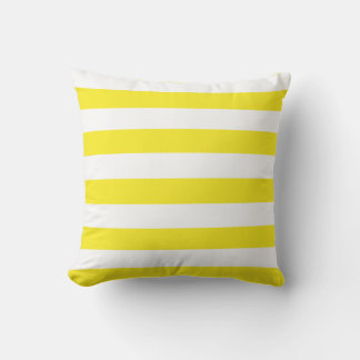 Coussin Rayures jaunes et blanches