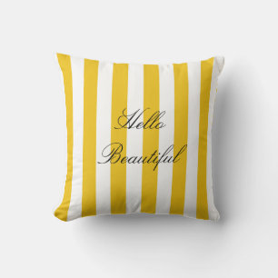 Coussin Rayures jaunes et blanches Moderne Chic Clair Auda