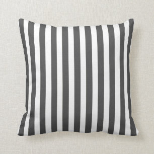 Coussin Rayures modernes de charbon de bois