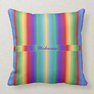 Coussin Rayures multi de couleur avec le ruban