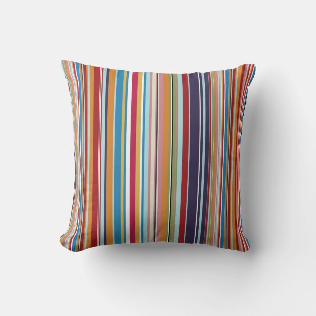 Coussin Rayures multicolores (Recto)