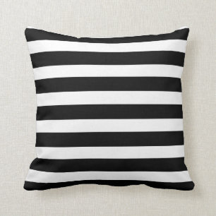 Coussin Rayures noires et blanches Moderne et chic