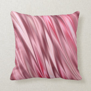 Coussin Rayures ombragées par satin rose de Flamant rose
