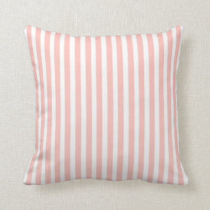 Coussin rayures rose et blanche