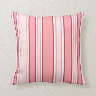 Coussin Rayures roses et blanches
