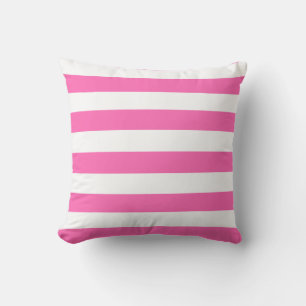 Coussin Rayures roses et blanches