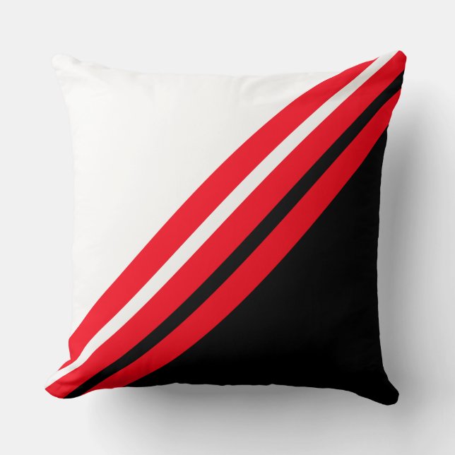 Coussin Rayures Rouges Élégantes (Recto)