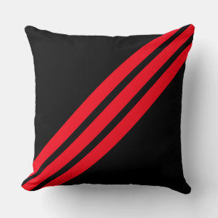 Coussin Rayures Rouges Élégantes