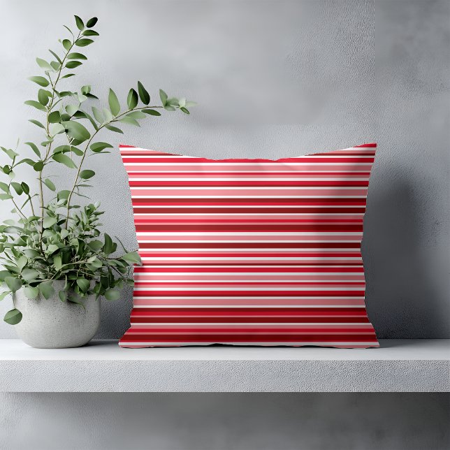 Coussin Rayures Rouges Modernes (Créateur téléchargé)