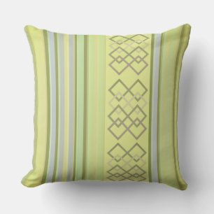 Coussin Rayures vert gris classique avec