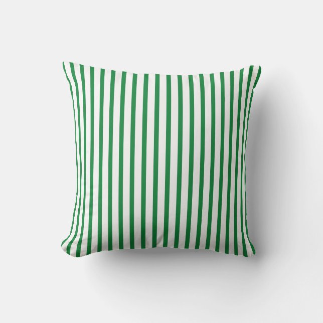Coussin Rayures vertes et blanches (Recto)