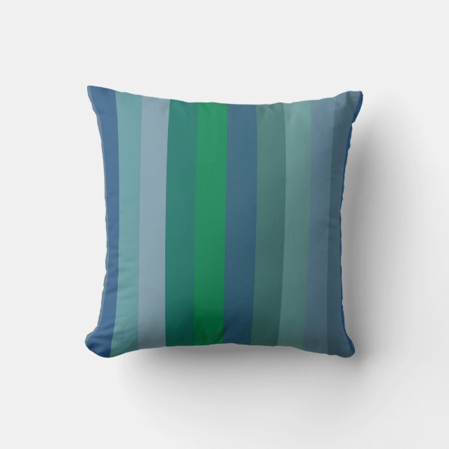 Coussin rayures vertes et bleues (Recto)