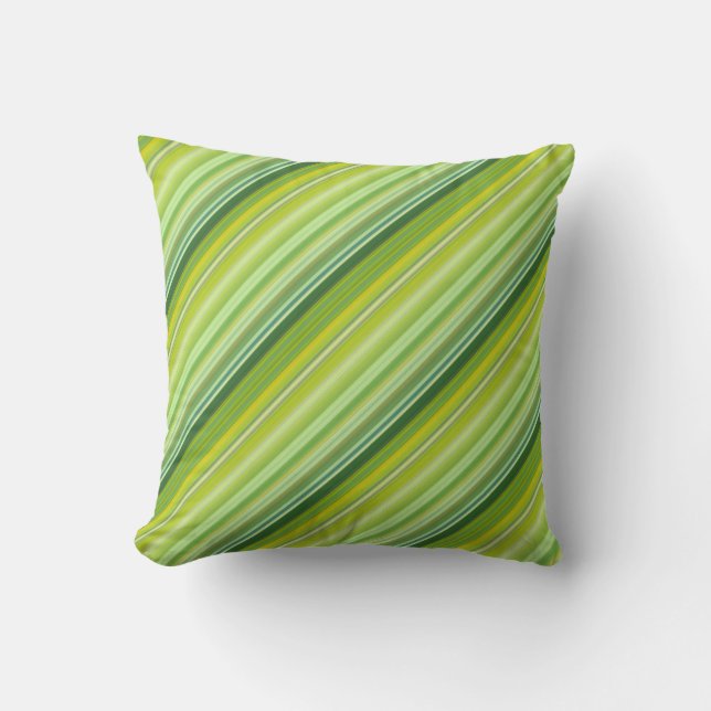Coussin Rayures Vertes et Jaunes (Recto)