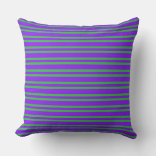 Coussin Rayures vertes violettes sans couture