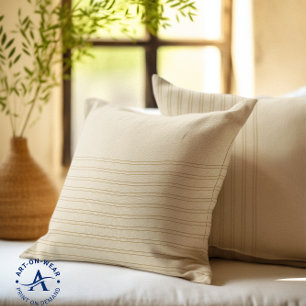 Coussin Rayures verticales beige et marron