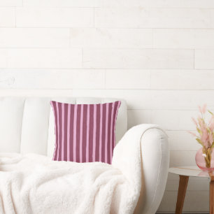 Coussin Rayures verticales minimalistes bordeaux et blanc 